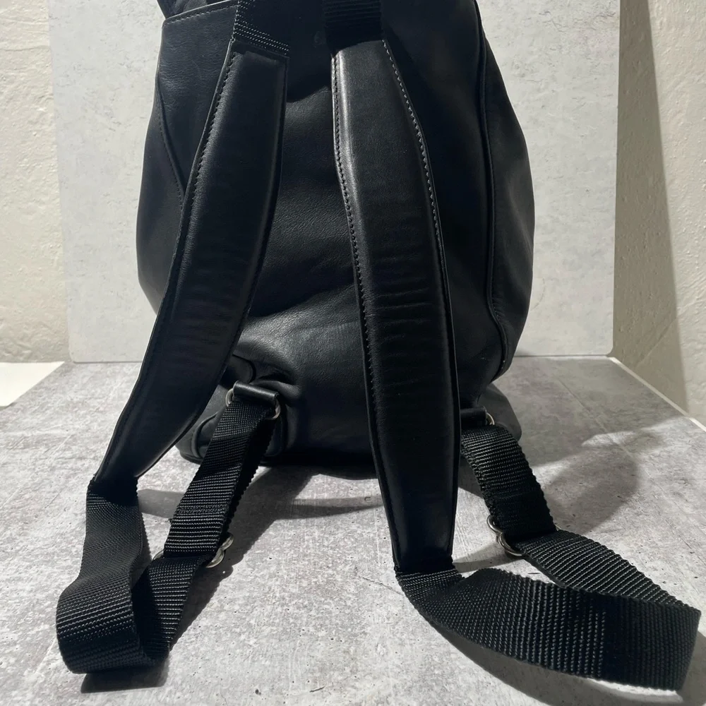 VTG COACH black leather XL BACKPACK 0529 - Picture 9 of 16